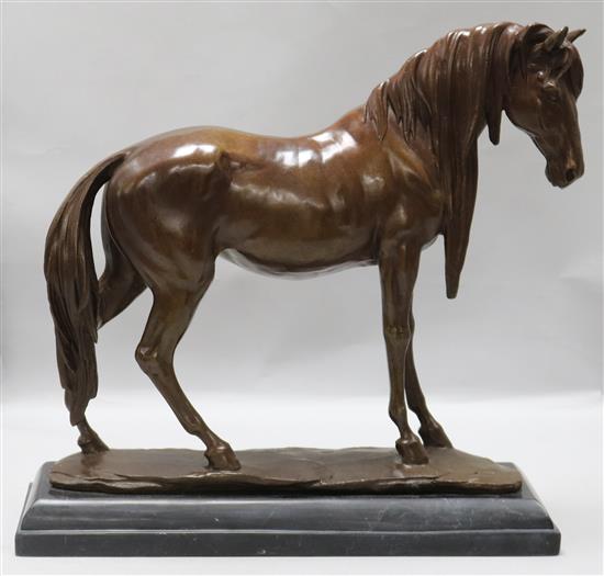 A modern bronze of a horse